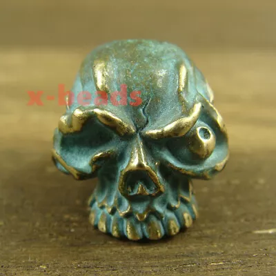 Brass Patination   Skull   Paracord Bead Knife Lanyard Beads For EDC Item • $12.99
