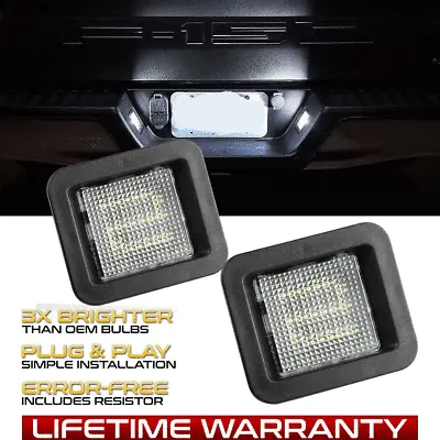 $16.99 • Buy For 2015-2021 Ford F150 LED Smoke License Plate Light Bulb Assembly Rear Lamps