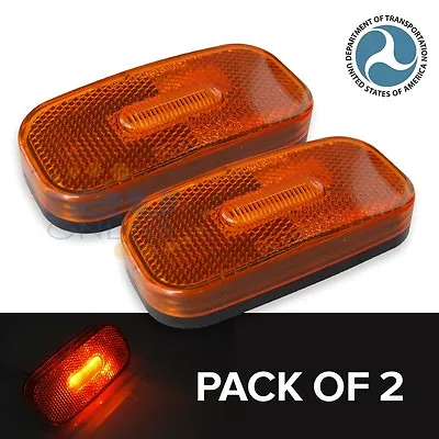 Trailer Lights Amber LED Oblong Side Marker Clearance Light Waterproof  • $9.53