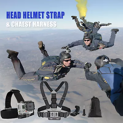 $12.99 • Buy GoPro Head Helmet Strap Chest Harness Mount GoPro 9 8 7 654+ Go Pro Accessoriess