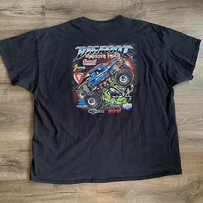 Mens 4XL Bigfoot Monster Truck Shirt Vintage Y2K Black 4x4 Monster Jam Car Flame • $34.95