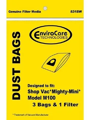 ShopVac Mighty Mini Vacuum Bags By Envirocare 831SW • $6.25