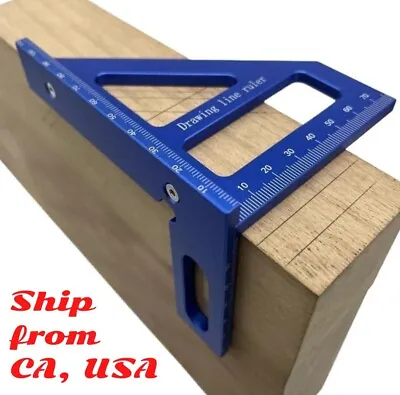 Woodworking Square Protractor Aluminum Alloy Ruler Measuring Tool Miter Triangle • $16.99