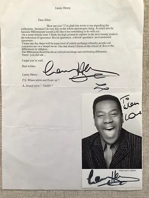 Sir Lenny Henry - Original Hand-signed Letter And Photograph • £10