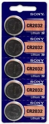 5 X NEW SONY/MURATA CR2032 DL2032 ECR2032 Lithium 3V Watch Battery USA Seller • $2.99