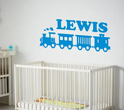 £6.99 • Buy Toy Train And Name Wall Art Childs Room,cot,baby, Sticker In Vinyl 