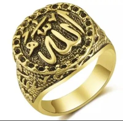 Allah Islamic Golden Ring. Jewelry For Men And Women Size 10 • $6.99