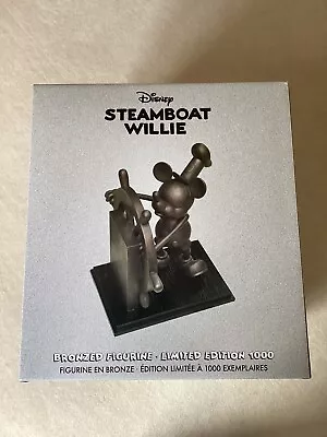 Disney Bronzed Mickey Mouse Steamboat Willie 90th Anniversary Big Figurine 1000 • $299.88