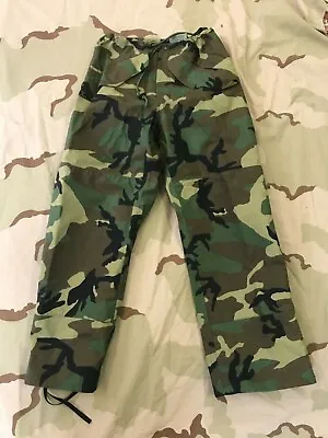 US GI ECW TROUSERS WOODLAND CAMO GORE-TEX BDU PANTS NSN 8415-01-228-1346 Medium • $69.95