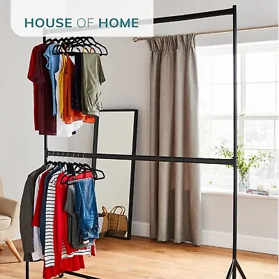 £45.79 • Buy Two Tier Heavy Duty Clothes Rail Garment Hanging Rack 4ft 5ft 6ft 