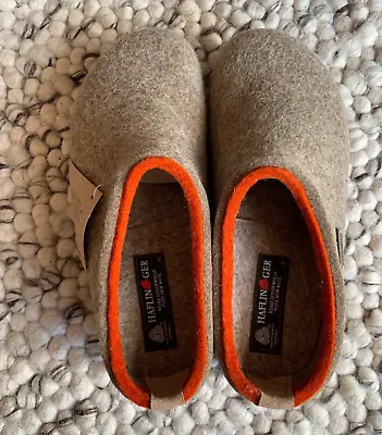 Haflinger Grizzly Kris Clog Wool Felt Slippers (New In Box Size 38) Turf Brown • £89.78