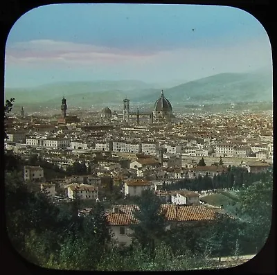 £20 • Buy Glass Magic Lantern Slide VIEW OF FLORENCE C1890 OLD PHOTO ITALY TUSCANY FIRENZE