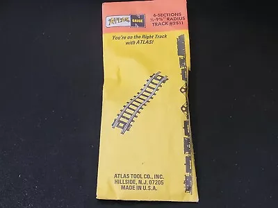 ATLAS #2511 1/2- 9 3/4  RADIUS CURVED TRACK (6 Pack) - N Gauge NOS • $3.80