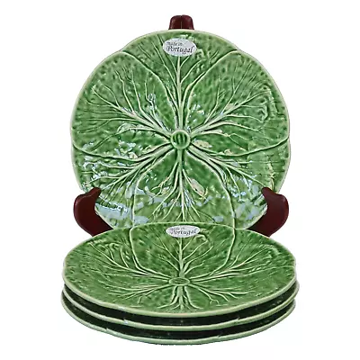 Bordallo Pinheiro Green Cabbage Dinner Plates San Raphael 10.25 In Set Of 4 • $129.99