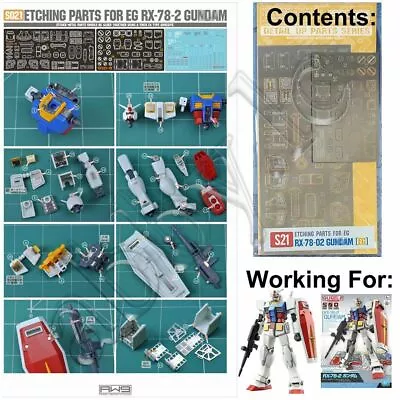 For EG 1/144 RX-78-2 Entry Grade RX-78 AW9 S21 Metal Detail Etched Parts + Decal • $12.54