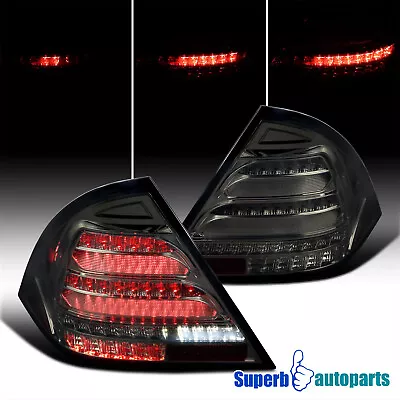 Fits 2001-2004 Mercedes-Benz W203 C-Class Dark Smoke Tail Lights LED Sequential • $192.22