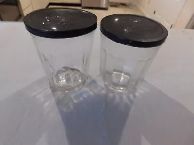 *Vintage Ball Jelly Glass Canning Jars With Original Tin Metal Lids - Set Of 2 • $9