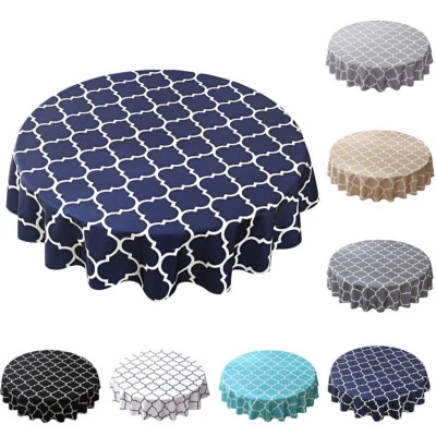 $27.29 • Buy Round Waterproof Tablecloth Kitchen Dining/Party/Wedding Outdoor Table Cover New