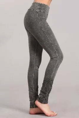 Chatoyant Crochet Lace Leggings Taupe Gray Large • £70.05