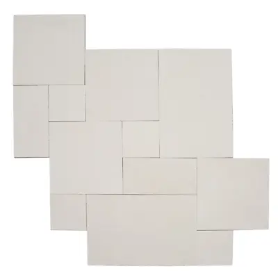 Antalya White French Pattern Set Limestone Tile - Tumbled • $9.90