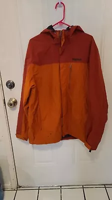 Men’s Marmot Minimalist Hooded Paclite Waterproof Orange Jacket Rain XL • $21