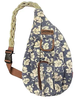Union Bay Blue Denim Adjustable Braided Rope Strap Sling Bag Purse Cross Body • $19.99