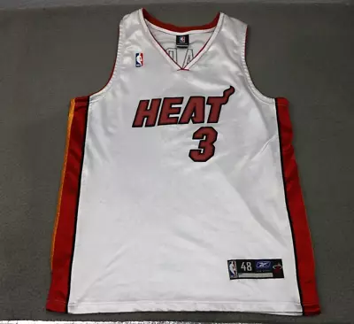 Miami Heat Dwyane Wade Jersey Swingman NBA Men's Size 48 White Red Reebok • $58