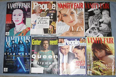 8 Vanity Fair People Mag Lot Royals Queen Diana Dbl Issue Prince's Star Wars Etc • $18