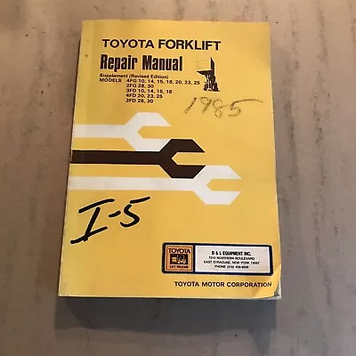 $349.99 • Buy Toyota 4FG10 4FG14 4FG23 4FG28 2FG28 2FG30 3FD28 Forklift Service Repair Manual