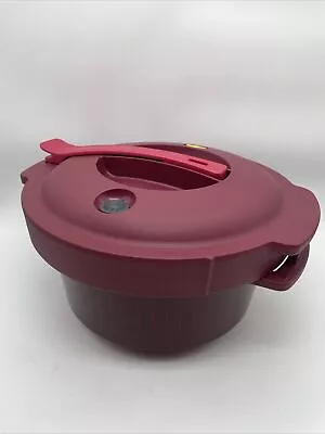 Tupperware Microwave Pressure Cooker With Lid 3 Qt. 3 L. 7643A-2 Cranberry • $39.99