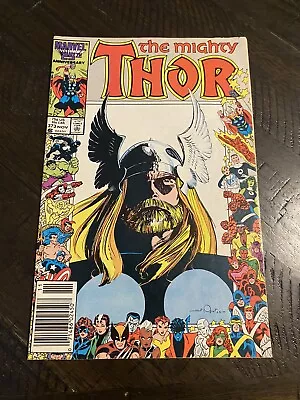 Mighty Thor 373 Newsstand 25th Anniversary Marvel Border Cover Gemini Ship • $4.99