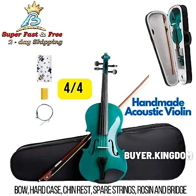 Standard Size 4/4 Acoustic Violin With Bow Rosin Hard Case For Students Beginner • $93.10