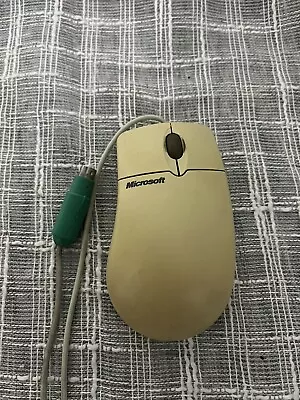 Vintage Microsoft IntelliMouse Ball Mouse PS/2 Compatible X04-72167 Authentic • £19.99