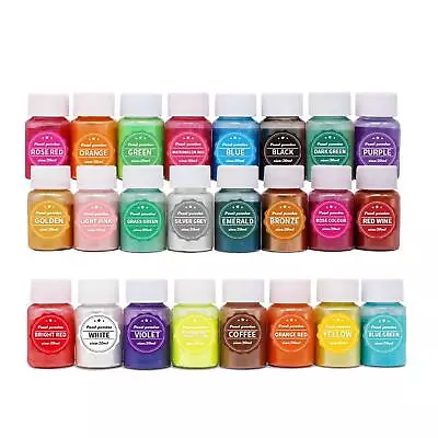 24 Pieces Mica Powder Shimmer Glitter Powder For Slime Candle Making Paint • £16.69