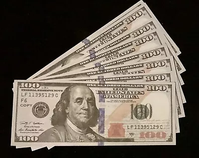 10 PCS •  Motion Picture Money • $100 Bills REPLICA COPY MONEY • $10