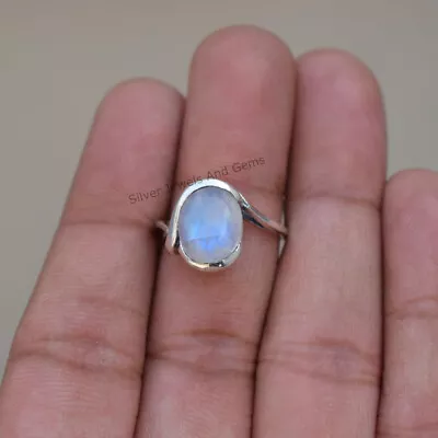 Moonstone Ring 925 Sterling Silver Dainty Promise Ring For Her • $28.96