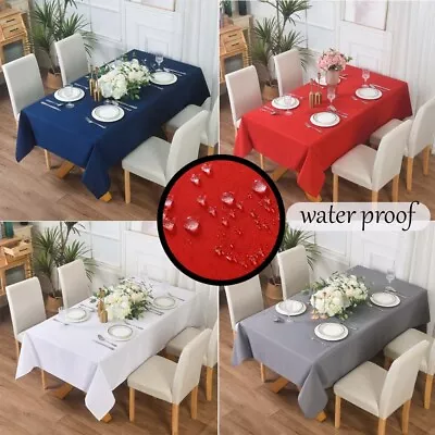 Extra Large Rectangular Fabric Tablecloth 150x300cm And 140x200cm 4 Colours • £8.89