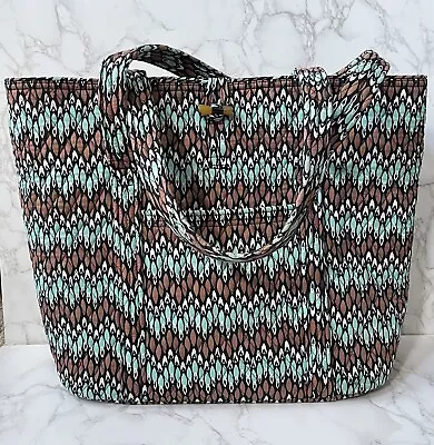 Vera Bradley Large Tote With Toggle Close In Sierra Stream • $24.99
