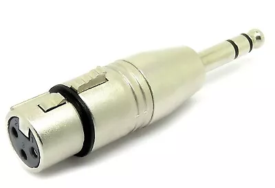 £3.29 • Buy XLR FEMALE To 6.35mm Stereo Jack Plug Microphone Cable Adapter Adaptor PA 6.35