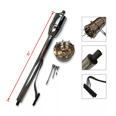 For Hot Rod GM Chrome 30  Column Tilt Manual Steering Column W/ Adapter No Key • $175.68