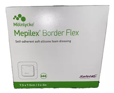 Molnlycke #595200 Mepilex Border Flex Silicone Foam Dressing 3  X 3  - Box Of 5 • $14.99