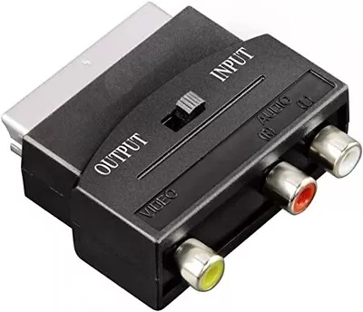 Scart To RCA Composite And LR Audio Adaptor TV Television Input/Output Switch • £4.49