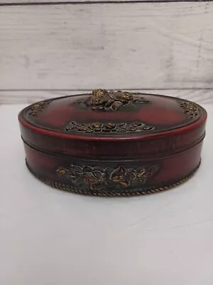 Vintage Carved Wooden Floral Jewelry / Trinket Box With Lid • $17