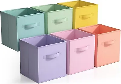 6-Pack Foldable Storage Cloth Cube Basket Bin Cubby Organizer For Closet Shelves • £15.19