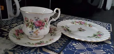 Easter Sale Royal Albert   Moss Rose  Tea Set Duo Tea Cup & Saucer Set 🌹🌹 • £15