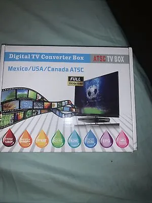 HDTV Atsc Digital Converter Box Indoor Antenna Tv Digital Clear 1080P Receiver • $19.99