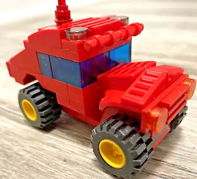 LEGO Custom MOC SUV HUMVEE S2 Red W/ Fat Yellow Tires Blue Tinted Windows • $3.99