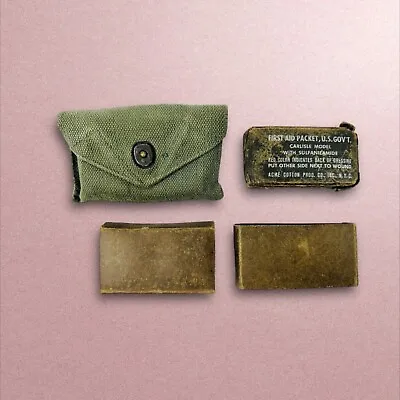 WW2 US Army BOYT FIRST AID Pouch Packet Acme Cotton Company New York USMC 1940s • $69.95