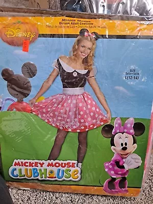 * Disney Minni Mouse Deluxe Adult Costume Size Large Mickey Mouse Clubhouse NEW • $38