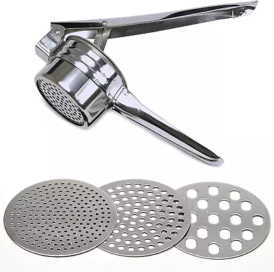 Stainless Steel Potato Ricer – Manual Masher For Potatoes Fruits Vegetables Y • $19.64